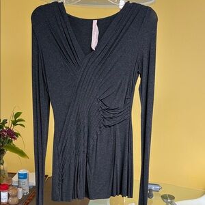 Elegant Black Pleated Women's Top